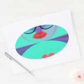 Heart Selfie Ovale Sticker (Envelop)