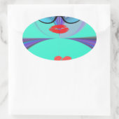 Heart Selfie Ovale Sticker (Tas)