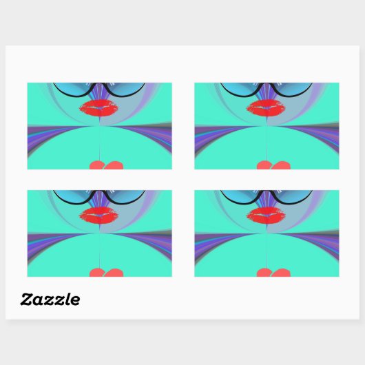 Heart Selfie Rechthoekige Sticker (Vel)