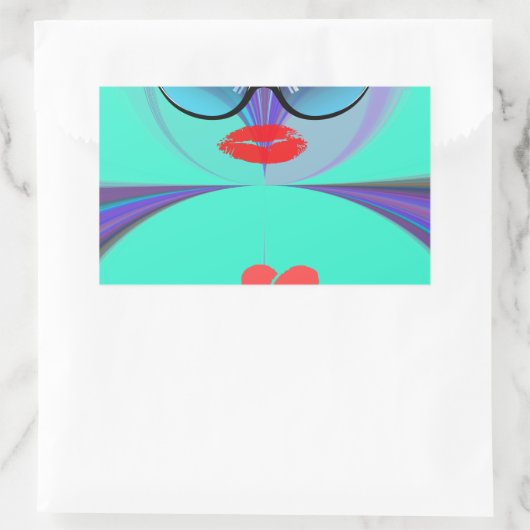 Heart Selfie Rechthoekige Sticker (Tas)