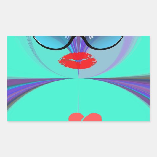 Heart Selfie Rechthoekige Sticker (Voorkant)