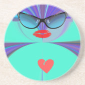 Heart Selfie Zandsteen Onderzetter (Voorkant)