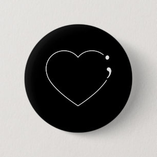 Heart Semicolon - Bewustzijn van de psychische gez Ronde Button 5,7 Cm