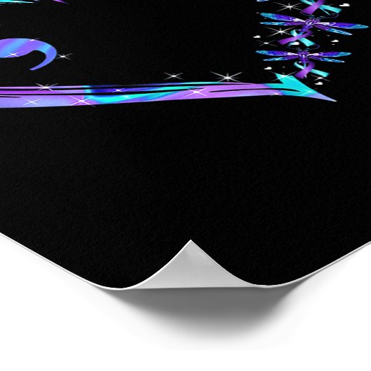 Heart Semicolon Dragonfly Suicide Prevention Month Poster (Hoek)