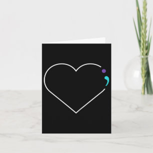 Heart Semicolon Mental Health Awareness Kaart