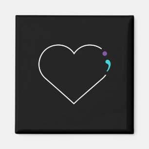Heart Semicolon Mental Health Awareness Magneet