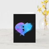Heart Semicolon Mental Health Suicide Prevention A Kaart (Gele Bloem)