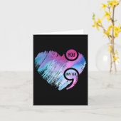 Heart Semicolon Project Zelfmoordpreventie Awarene Kaart (Gele Bloem)