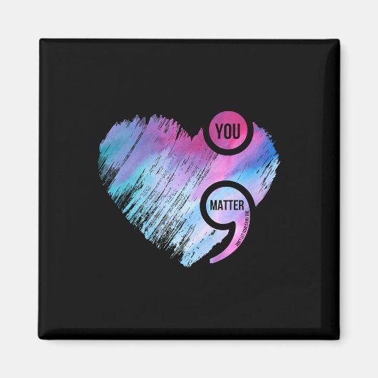 Heart Semicolon Project Zelfmoordpreventie Awarene Magneet (Voorkant)