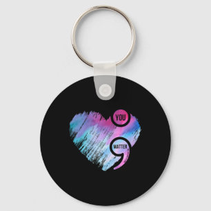 Heart Semicolon Project Zelfmoordpreventie Awarene Sleutelhanger