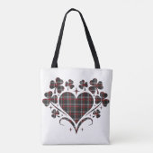 Heart Shamrock Plaid Black Classic Clover Tote Bag (Achterkant)