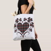 Heart Shamrock Plaid Black Classic Clover Tote Bag (Dichtbij)