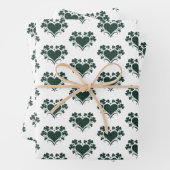 Heart Shamrock Plaid Blue Green Tartan Clover Inpakpapier Vel (In situ)