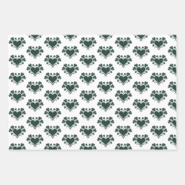 Heart Shamrock Plaid Blue Green Tartan Clover Inpakpapier Vel
