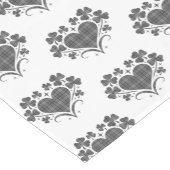 Heart Shamrock Plaid Gray Tartan Clover Korte Tafelloper (Hoek)