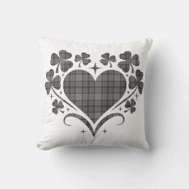 Heart Shamrock Plaid Gray Tartan Clover Kussen