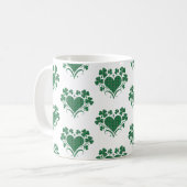 Heart Shamrock Plaid Green Classic Clover Koffiemok (Voorkant links)