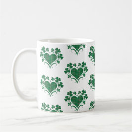 Heart Shamrock Plaid Green Classic Clover Koffiemok