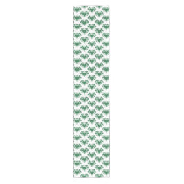 Heart Shamrock Plaid Green Classic Clover Korte Tafelloper