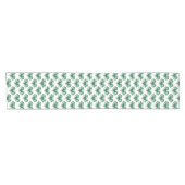Heart Shamrock Plaid Green Classic Clover Korte Tafelloper (Horizontaal)
