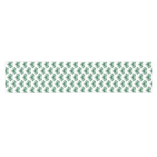 Heart Shamrock Plaid Green Classic Clover Korte Tafelloper (Horizontaal)