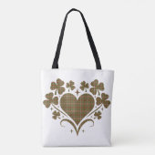 Heart Shamrock Plaid Olive Classic Clover Tote Bag (Achterkant)