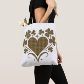Heart Shamrock Plaid Olive Classic Clover Tote Bag (Dichtbij)