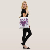 Heart Shamrock Plaid Pink Teal Tartan Clover Tote Bag (Op model)