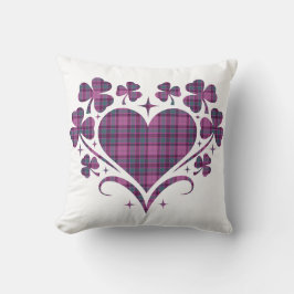 Heart Shamrock Plaid Purple Teal Tartan Clover Kussen