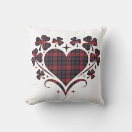 Heart Shamrock Plaid Red Blue Tartan Clover Kussen