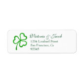 Heart Shamrock | St. Patrick's Day Wedding Etiket (Voorkant)