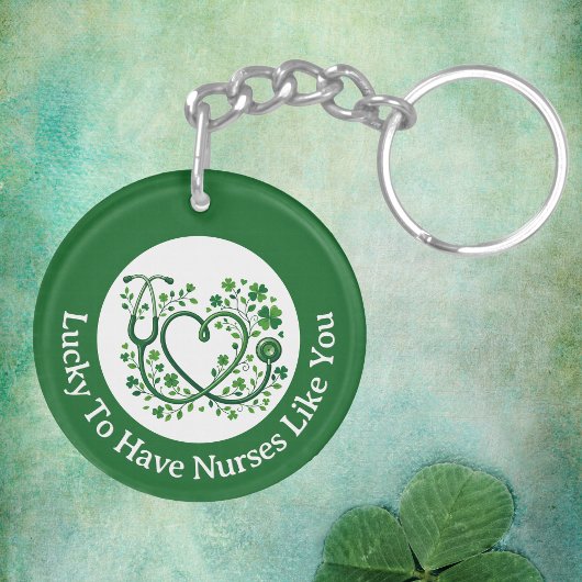 Heart Shamrock Stethocope Lucky to Have Nurses Sleutelhanger