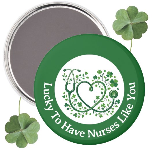Heart Shamrock Stethoscope Lucky to Have Nurses Magneet