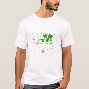 Heart Shamrock verpleegster St Patrick's Day Verpl T-shirt