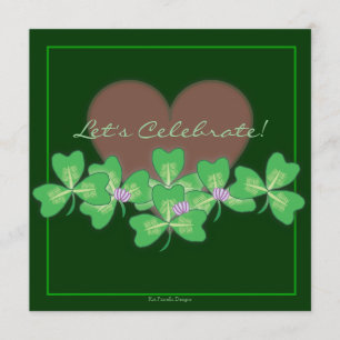 Heart & Shamrocks St. Patrick's Day Party Kaart