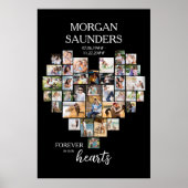 Heart Shape 36 Foto Collage Memorial Funeral Poster (Voorkant)