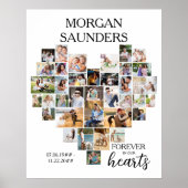 Heart Shape 36 Foto Collage Memorial Funeral Poster (Voorkant)