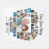 Heart Shape 40 Fotocollage Ons liefdesverhaal Fleece Deken (Voorkant (Horizontaal))