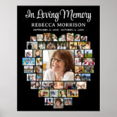 Heart Shape 44 Photos Funeral Memorial Poster (Voorkant)