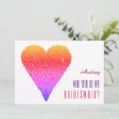 Heart Shape Bubbles Ben je mijn Bridesmaid? Kaart (Staand voorkant)