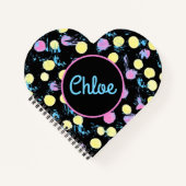 Heart Shape Confetti Pastel Paint Splash Custom Notitieboek (Voorkant)