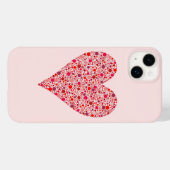 Heart Shape Crimson Polka Dots on Pink Case-Mate iPhone Case (Achterkant (horizontaal))