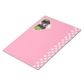 Heart Shape Custom Pet Foto op Roze Notitieblok (Schuin)