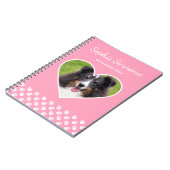Heart Shape Custom Pet Foto op roze & tekst Notitieboek (Linkerzijde)