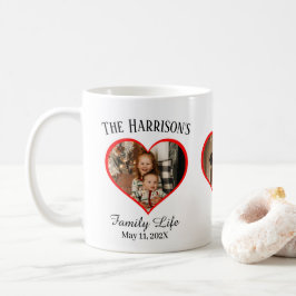 Heart Shape Family Foto Sweet Memories Koffie Mok