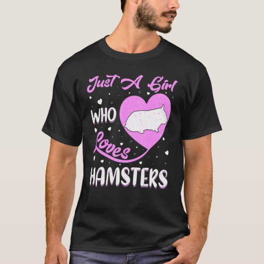 Heart Shape Hamster, gewoon een meisje dat van Ham T-shirt (Voorkant)