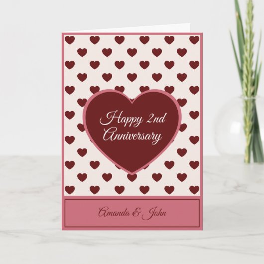 Heart Shape Happy Anniversary Card Feestdagen Kaart (Voorkant)