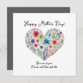 Heart Shape Happy Mother’s Day Kaart (Voorkant / Achterkant)
