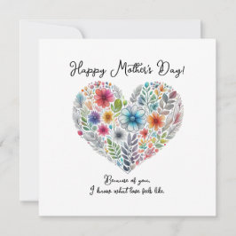 Heart Shape Happy Mother’s Day Kaart
