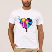 Heart Shape Ink Splatter Mannen T-shirt (Voorkant)
